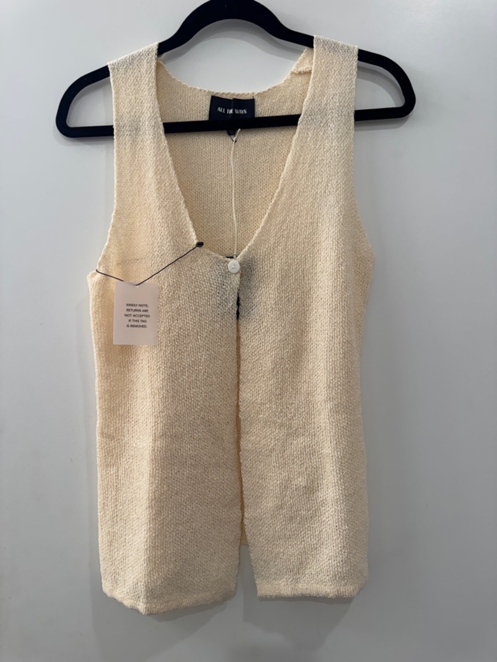 All The Ways Cream Knit Tank Vest NWT